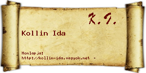 Kollin Ida névjegykártya